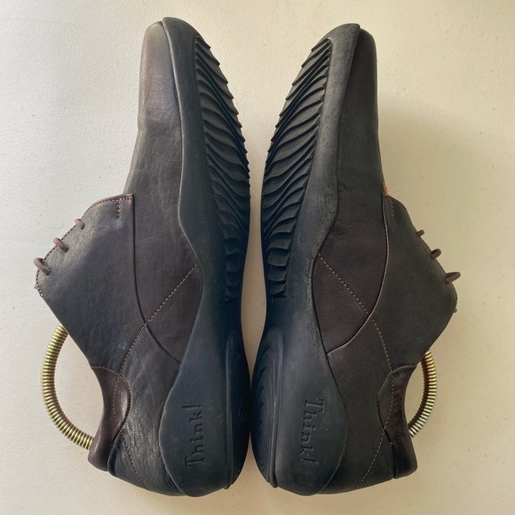 Think! Stone Lace Up Oxford Espresso Brown Goat Leather Comfort Mens EU41 US 8 - Picture 14 of 15